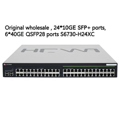 Huawei CloudEngine S6730-H24X6C Gigabit Switch with 2.56Tbps/25.6Tbps Switching Capacity, 1260 Mpps Throughput, and 1 Year Warranty