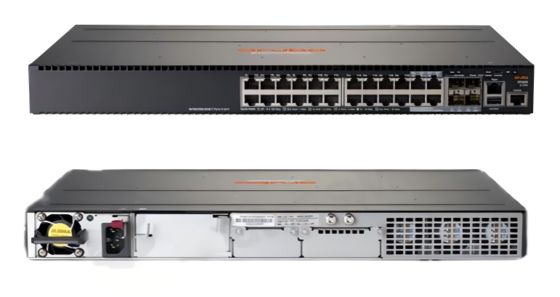 Aruba 24G PoE+ Network Switch with Modular 10GbE and 40GbE Uplinks for High-Speed Connectivity