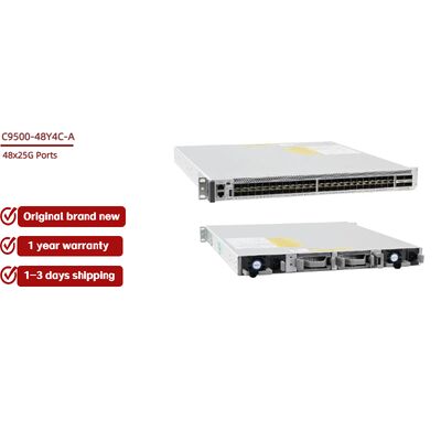 Cisco C9500-48Y4C-A Enterprise Network Switch with 48x25G Ports 3.2 Tbps Switching Capacity and PoE Support